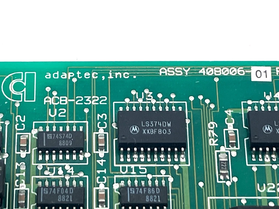 ACB-2322 ADAPTEC 16BIT Vintage Computer Hard Drive Controller ASSY 408006-01 - Image 4 of 4