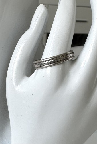 Zeitloser 925 Silber Ring Unisex mit Musterung ohne Stein Bandring Sterling Silb - Bild 6 von 9