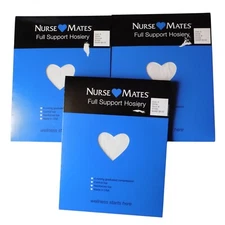 Nurse Mates Full Support Hosiery 6mmHg Compression Control Top White 81500 Sz A