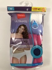 Hanes Ultimate 5-pk. 1 Soft Cotton Hipster Panties 41HUC6 Sz.5/S 106