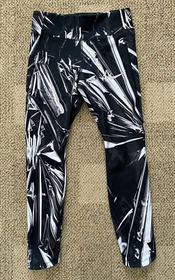 Nike Leggings Pants Power Epic Lux Flash Running Black Print BV4377 Women's M