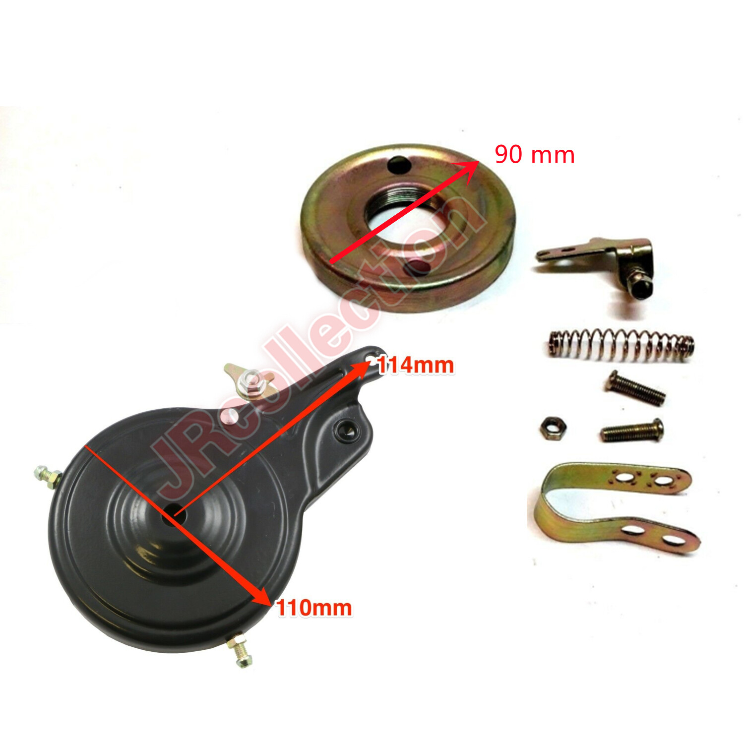 90mm Black Band Brake Set for Bikes and Mini Gas/Electric Scooters