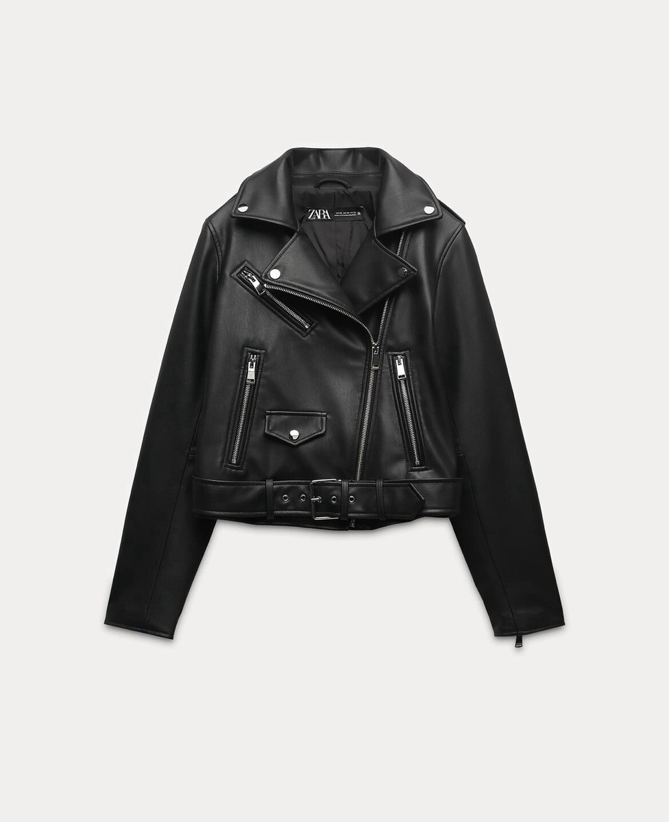 Zara Faux Leather Biker Jacket | eBay