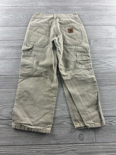 Carhartt Pants Kids Boys Carpenter Brown/Beige Outdoor Hunting Chores - Picture 6 of 10
