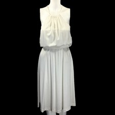 Preowned HALSTON HERITAGE Ivory Halter Dress, Sz 6