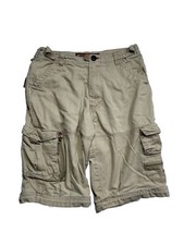 Paco Jeans Cargo Shorts Men's Sz 34 Tan Beige VTG Y2K Jhorts Distressed Hip Hop