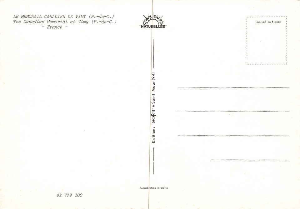 62 VIMY LE MEMORIAL CANADIEN eBay