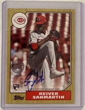 2022 Topps Update Reiver Sanmartin 1987 RC Auto #87BA-RS Cincinnati Reds