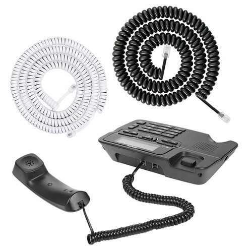 Modern Coiled RJ9 RJ11 4P4C Telephone Line Spring Landline Cord Enhancing Sound - Zdjęcie 2 z 12