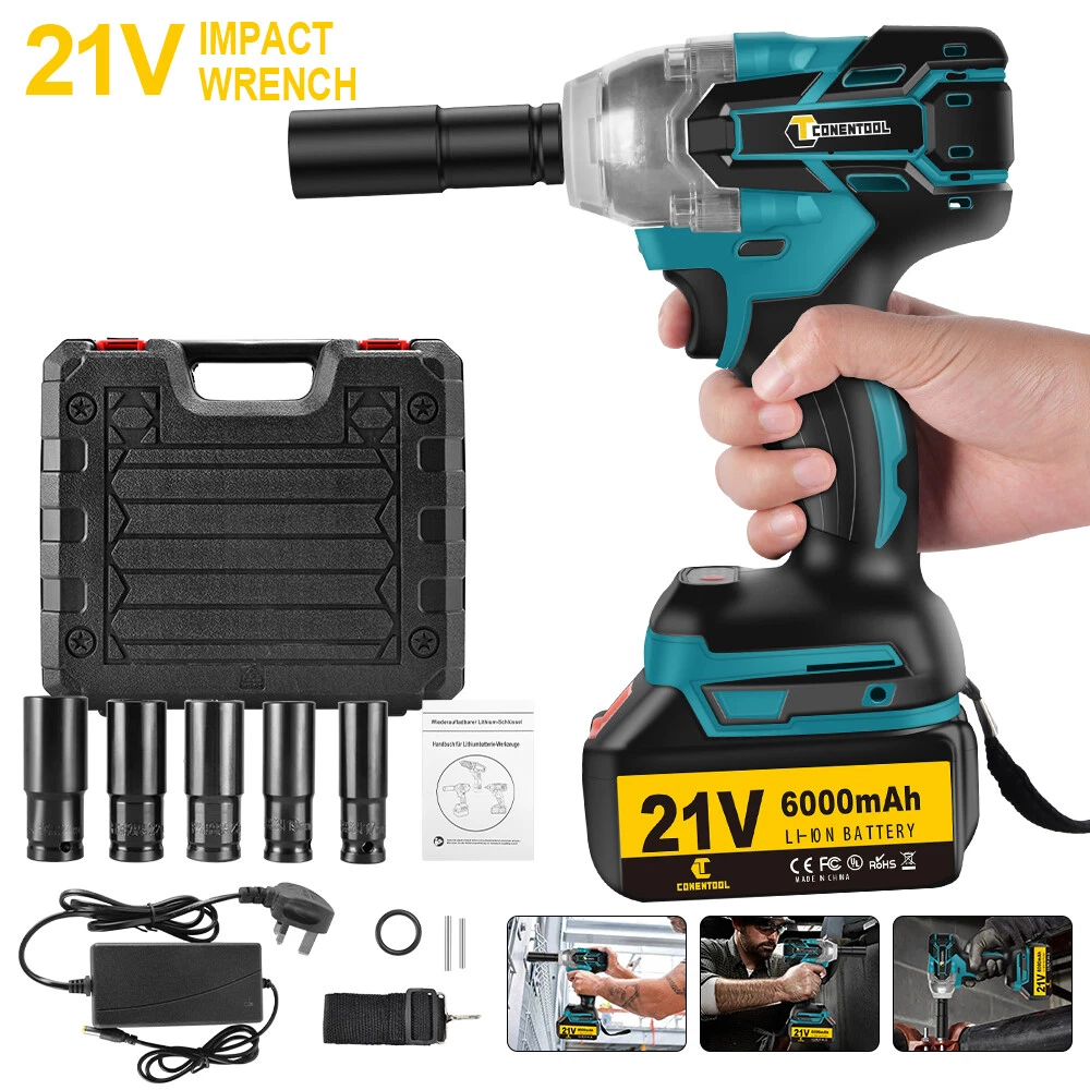 CONENTOOL 21V Cordless Impact Wrench Driver Ratchet Rattle Nut Gun