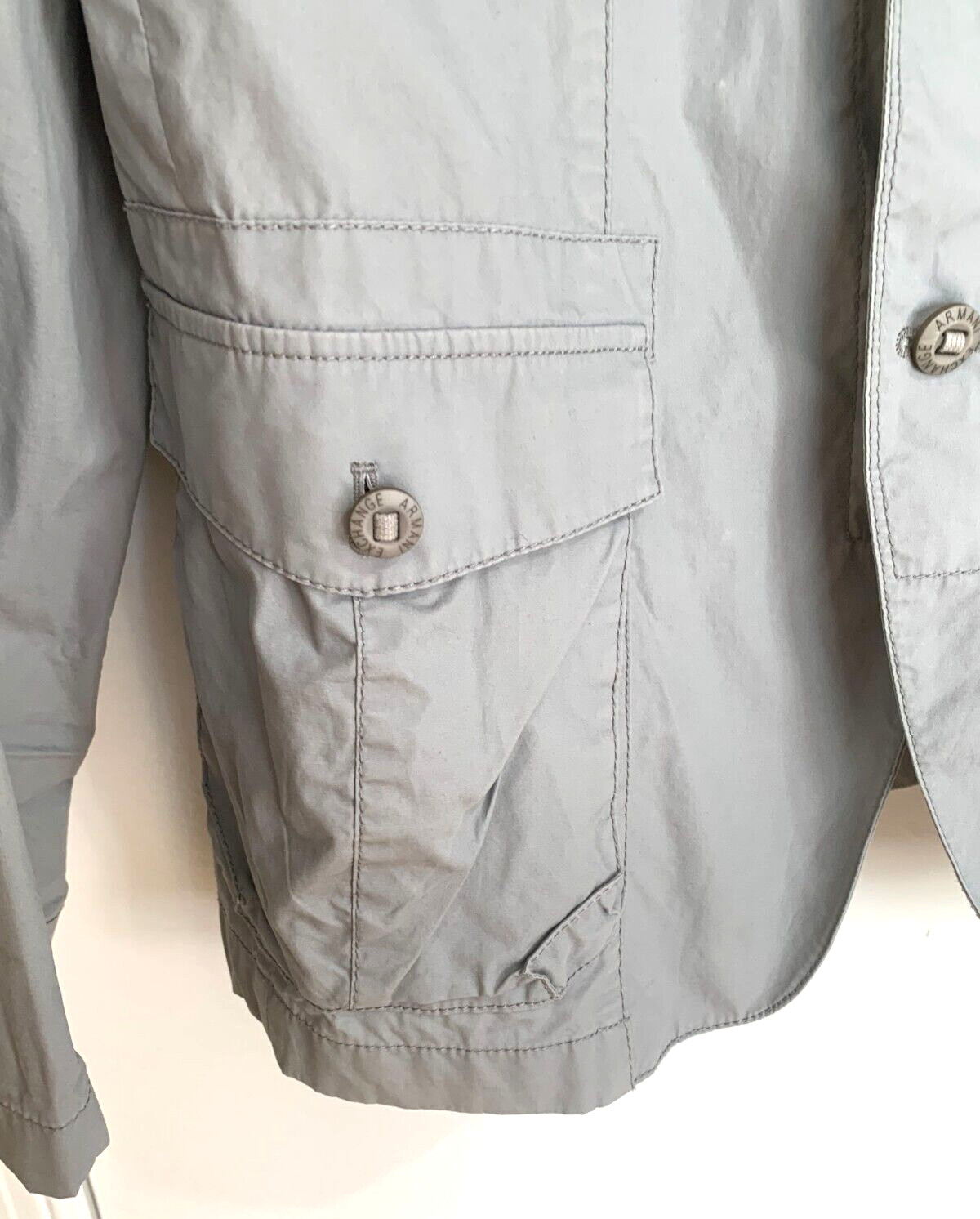 Vintage AX Armani Exchange Men's Gray Multi pocket Lightweight Jacket Size XL image 8
