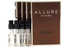 CHANEL ALLURE HOMME EDT 1.5ml .05fl oz x 4 COLOGNE SPRAY SAMPLE VIALS