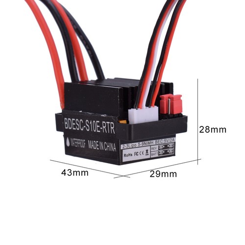 Schwarzer 320A ESC Brushed Speed Controller mit BEC 5V für RC Boat Auto - Picture 5 of 10