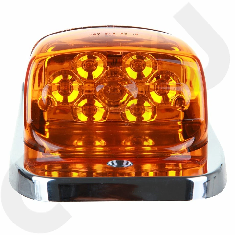 For Kenworth Peterbilt M27011Y Amber Roof Cab Marker Clearance Light 7LED Qty-11 - Image 4 of 4