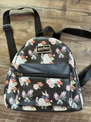 Harry Potter Wizarding Floral Owl Black Mini Backpack Carry Bag Purse BioWorld