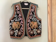 Vintage Carol Horn Workshop Elephant Vest Embeliished Womens Sz Large