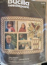 Bucilla Needlepoint Kit "Dried Flowers  Picture Frame 4178 New In Package