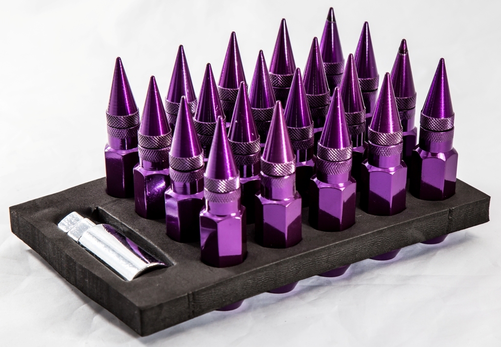 Mishimoto Mishimoto Fits Steel Spiked Lug Nuts M12 X 1.5 24pc Set Red