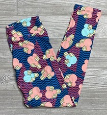 NEW Vintage Lularoe OS Disney Mickey Minnie Mouse Leggings Wavy Retro One Size