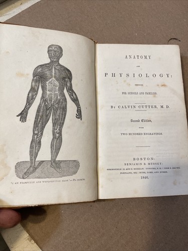 Antique 1846 Anatomy & Physiology By Calvin Cutter 200 “engravings”