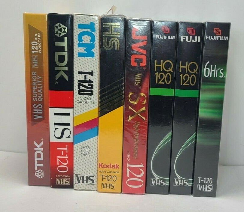 Lot of 8 Sealed Blank VHS Tapes Various Brands - KODAK Lot of 8 Sealed Blank VHS Tapes Various Brands - KODAK