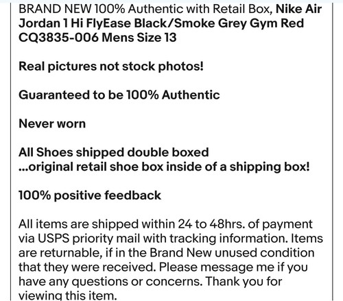Size 13 Nike Air Jordan 1 Hi FlyEase Black/Smoke Grey Gym Red CQ3835-006 Mens - Picture 12 of 12