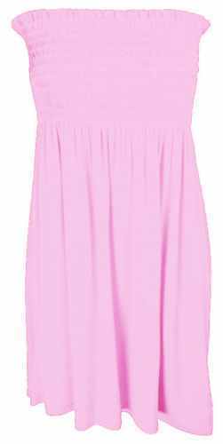 Ladies Sheering Boob Tube Gather Bandeau Ruched Top Summer Mini Dress Size 8-26 - Picture 20 of 28