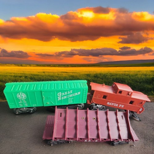 Lote Marx Escala O Santa Fe Caboose, 34178 Great Northern Box Cars Gage Erie | Zustand: Used