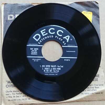 ROY SMECK Red River Valley EP 91074 Instrumentals 45 Record Vinyl Decca COUNTRY