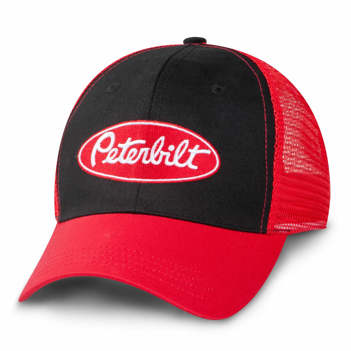 Peterbilt trucks Black Red Mesh back trucker value cap diesel base ball hat