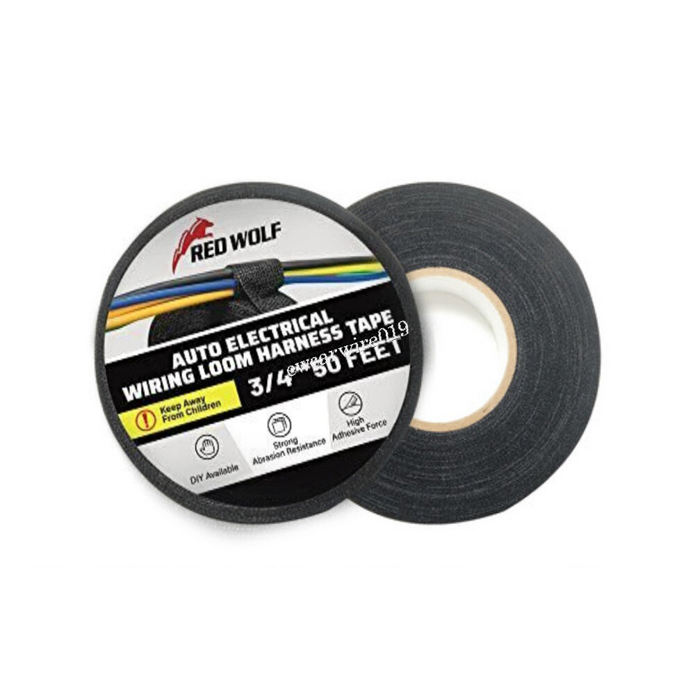 Wiring Harness Tape, Multipurpose Self Adhesive Felt Tape Anti Squeak Rattle Felt Insulating Tape For Car Motorcycle, Black (32mm*11.5mm