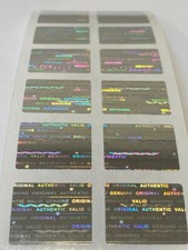 100 BRIGHT SILVER TAMPER EVIDENT VOID HOLOGRAM SECURITY LABELS - .75 X .60 INCH