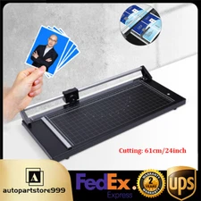 US - 24 Inch Manual Precision Rotary Paper Trimmer Sharp Photo Paper Cutter NEW