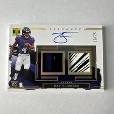 2023 Panini Impeccable ZAY FLOWERS RC Elegance DUAL PATCH AUTO GOLD 18/25