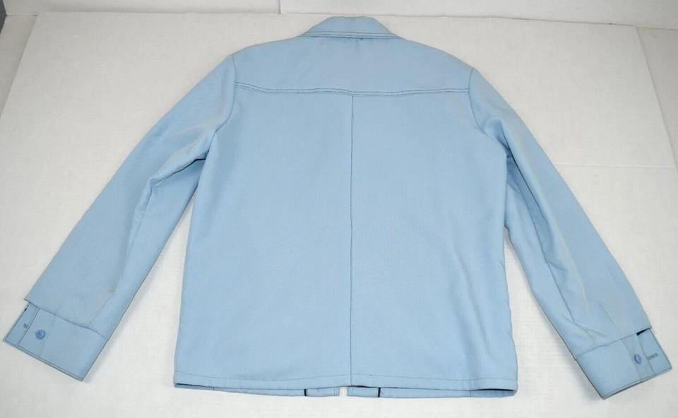 Chaqueta de Ocio Vintage JCPenney 38 Talla S/M Años 70 Bebé Azul Mod Poliéster Chaqueta Foto 4 de 4