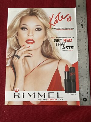 Model Kate Moss for Rimmel Lipstick 2013 Print Ad