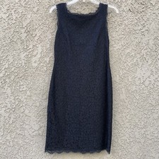 Adrianna Papell 2 Way Zip Lace Little Black Dress Cocktail Formal Pencil 6