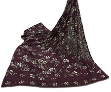 Vintage Heavy Maroon Dupatta Georgette silk Hand Embroidered Chikankari Scarves