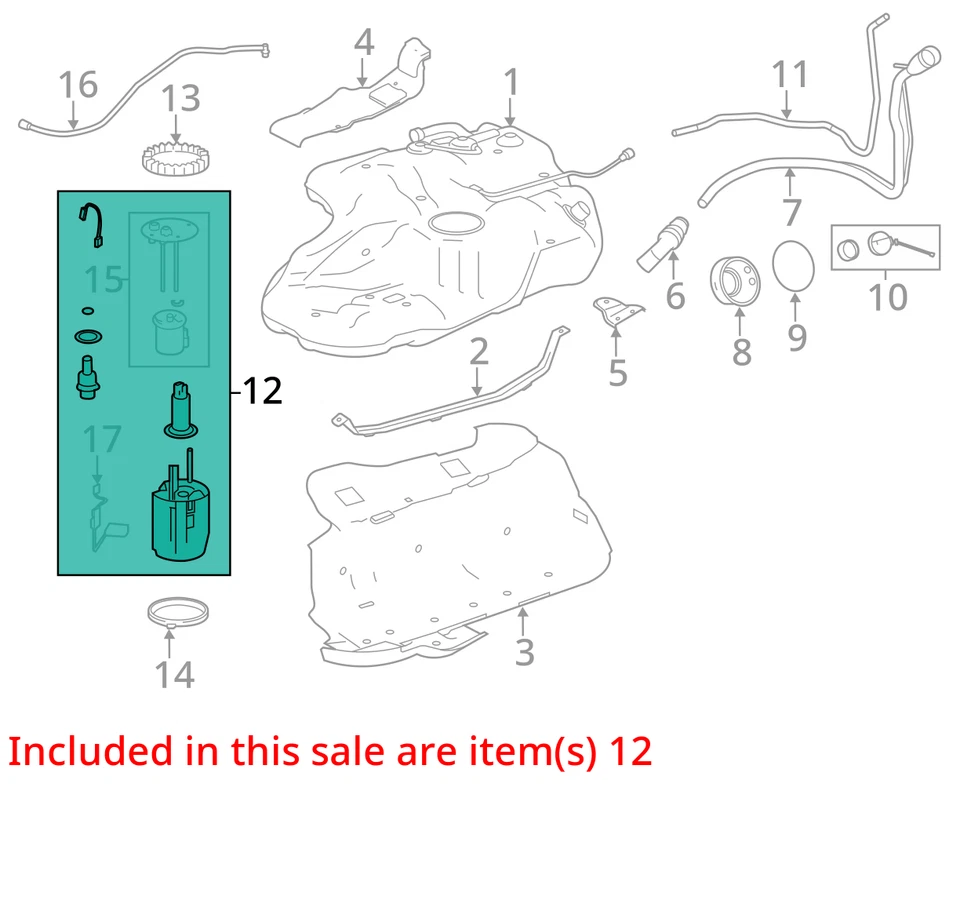 Fuel Pump Assembly Tank Mounted Fits 16-22 LEXUS RX350 6861204 Foto 3 de 4