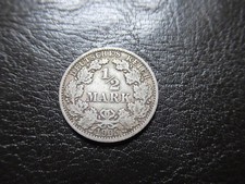 1/2 Mark coin, German Reich 1905A, silver