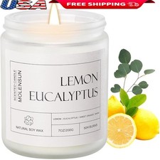 Lemon Eucalyptus Candle Natural Soy Wax Relaxing Aromatherapy Gift Home Decor US
