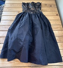 Vtg Gunne Sax Jessica Mcclintock Women  s Strapless Party Dress Size 7 Black E9