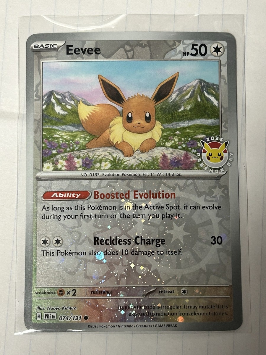 Eevee Pokémon Day 2025 Stamped Promo Prismatic Evolutions - WITH