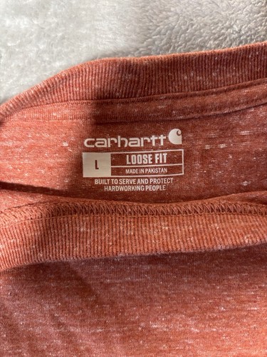 Carhartt Men’s Large Loose Fit Graphic T-Shirt Orange Cotton Workwear - Picture 4 of 6