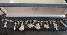Disney PRINCESS Charm Bracelet BRADFORD EXCHANGE With Box  RARE