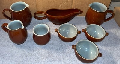 Vintage Denby Stoneware Set   8 Piece Set   Made in England