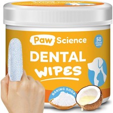 Dog Cat Teeth Cleaning Wipes - Dental Finger Wipes for Cats Dogs - Pet To...