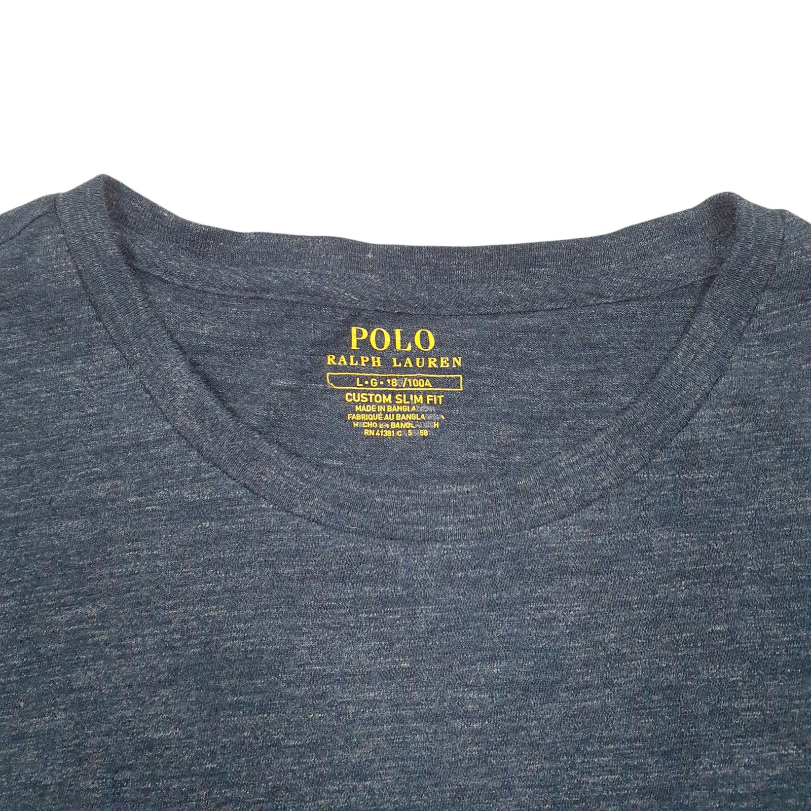POLO RALPH LAUREN Navy T Shirt Tee Custom Slim Fit Short Sleeve Cotton Mens L image 2