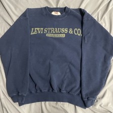 Vintage Levis Levi Strauss And Co Logo Crewneck Sweatshirt Sz Medium Made In USA
