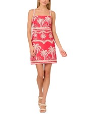 Adrianna by Adrianna Papell Women's Palm-Print Shift Dress - Red/Ivory - 12